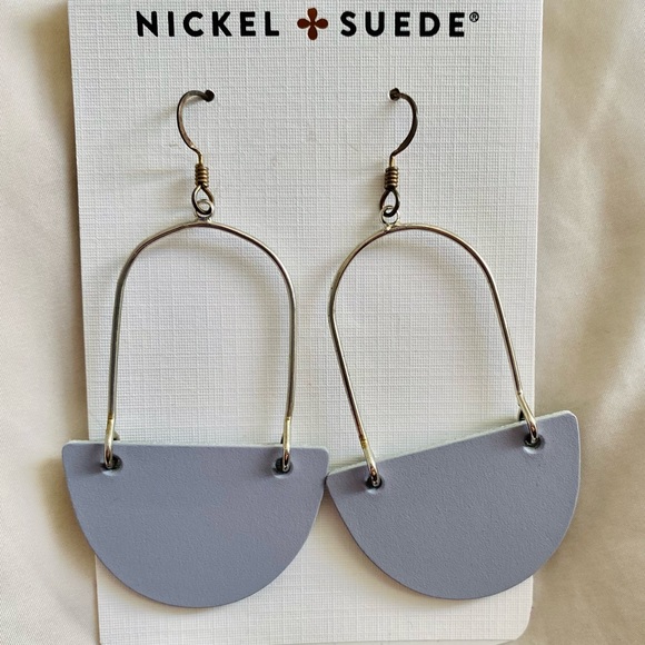 nickel & suede Jewelry - Nickel & Suede wisteria islas with silver hardware, leather dangle earrings.
